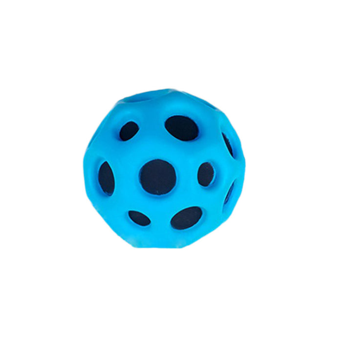 Bola con orificio para niños, pelota hinchable suave, anticaída, forma de luna, pelota hinchable porosa, juguete para interior y exterior, diseño ergonómico