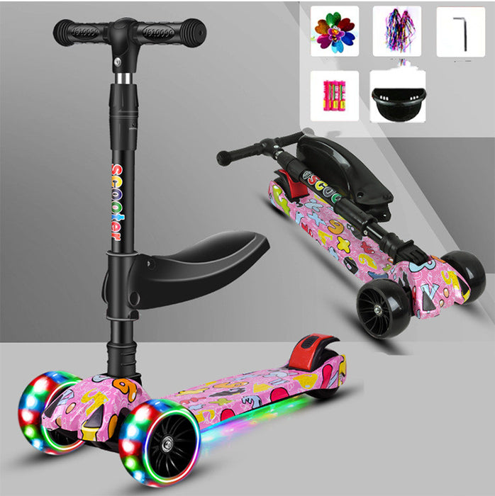 Patinete infantil con ruedas tres en uno