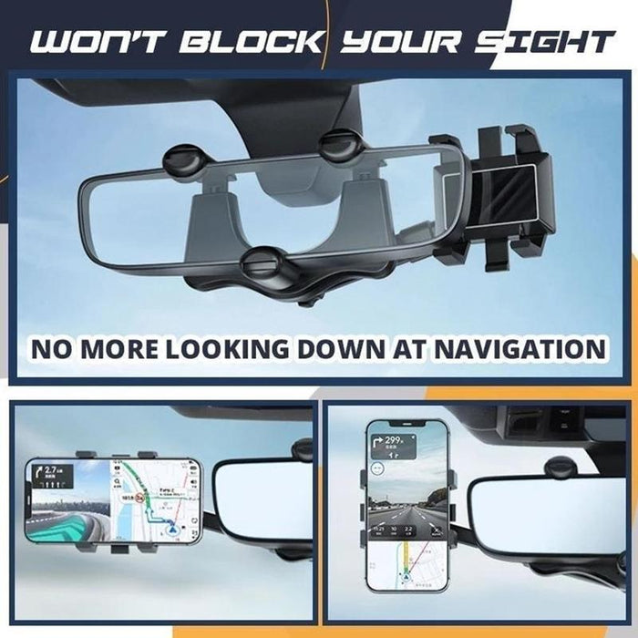Rückspiegel-Handyhalter für das Auto, drehbarer und einziehbarer Auto-Handyhalter