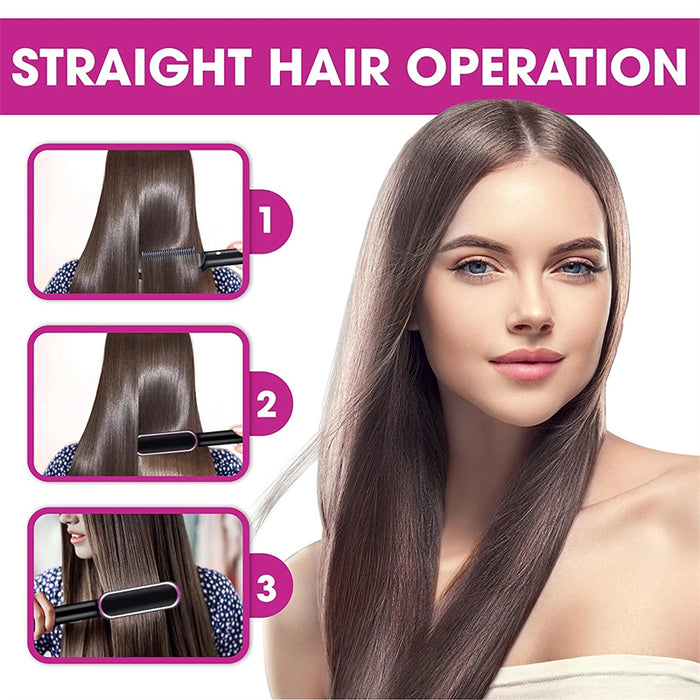Neuer 2-in-1-Haarglätter mit heißem Kamm und negativem Ionen-Curling
