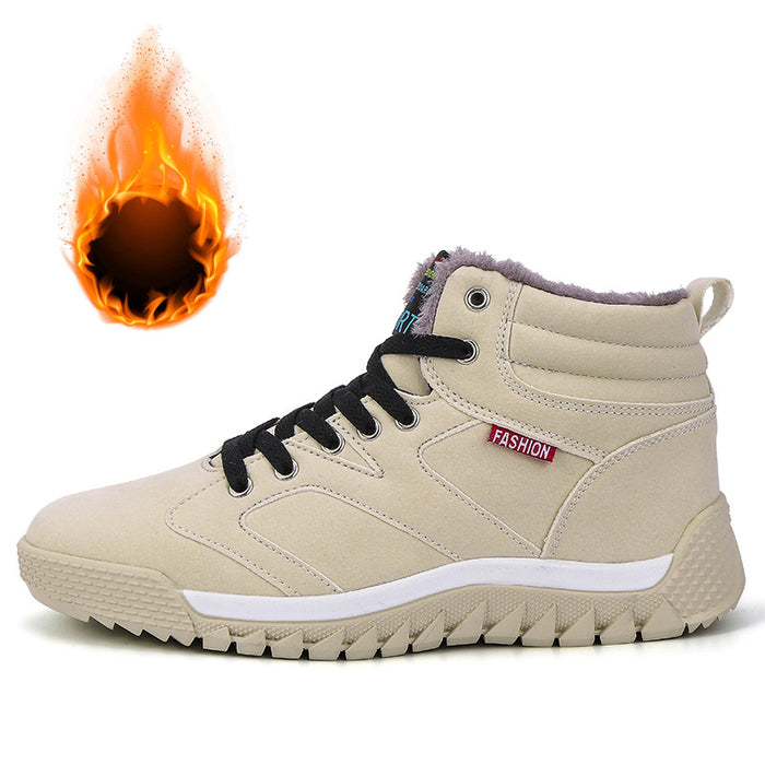 Zapatos de algodón de caña alta, ligeros, cálidos, informales, de gran tamaño para hombre