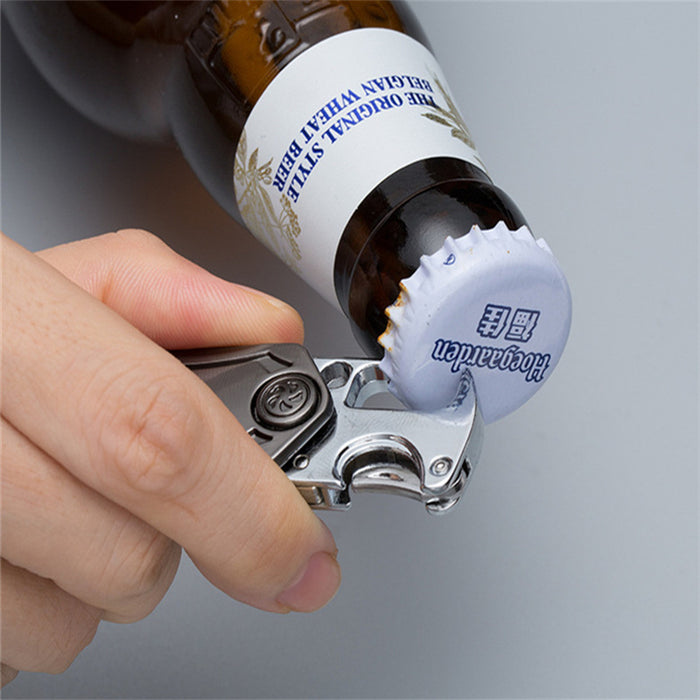 3 en 1 llavero del hilandero de la persona agitada con el abridor de botellas de cerveza colgante del llavero de la navaja de bolsillo