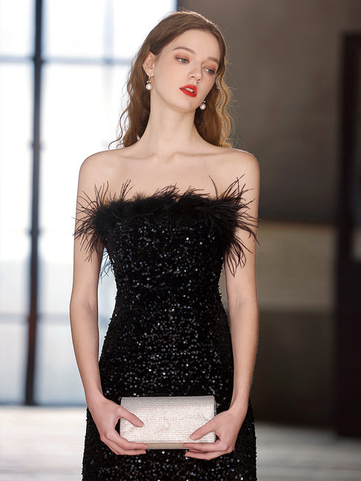 Vestido de noche de banquete con hombros descubiertos Mujer