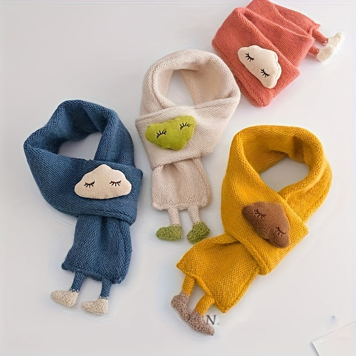 Bufanda para niños, bufanda de punto cálida para niñas, linda bufanda con cuello de nube para otoño e invierno, bufanda para niños, calentador de cuello de punto suave y cálido, bufanda clásica de invierno para niños y niñas