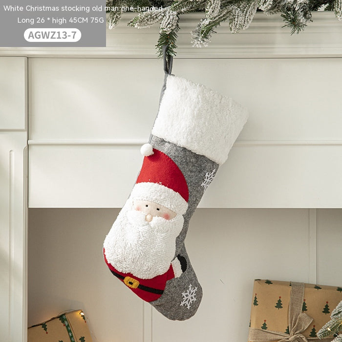 Pano Papai Noel desenho animado árvore de Natal pendurado decoração festa presente saco