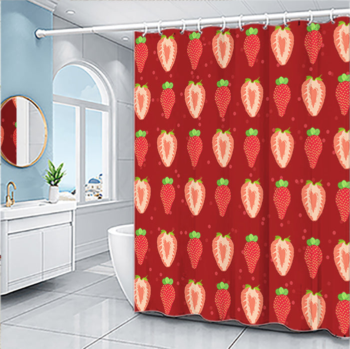Conjunto de cortina de ducha de serie de frutas de dibujos animados