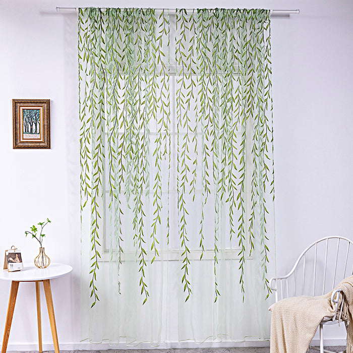 Cortinas de impresión Offset de mimbre de sauce invertido, pantallas de ventana de impresión, pantallas de ventana de balcón para sala de estar