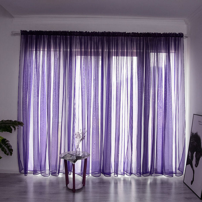 Rideau de gaze de couleur unie pour balcon simple et moderne