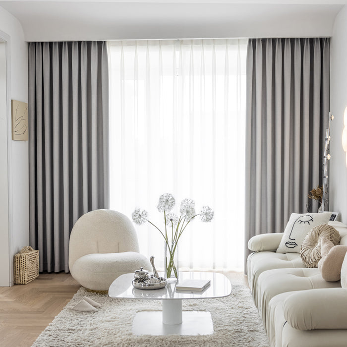 Cortinas de color sólido de grano de trigo para sala de estar y dormitorio