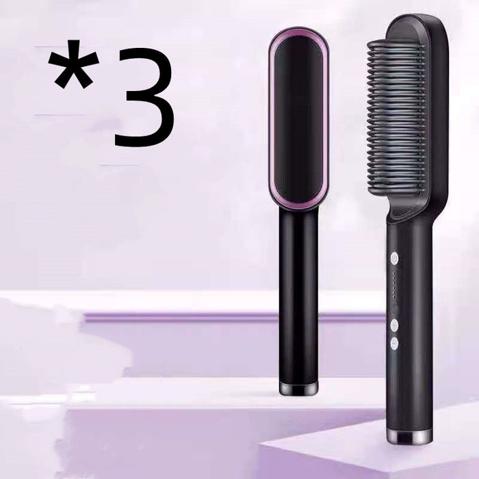 Neuer 2-in-1-Haarglätter mit heißem Kamm und negativem Ionen-Curling