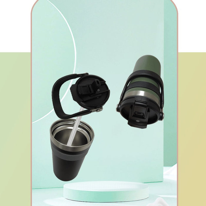 Taza de vacío de acero inoxidable 304 con diseño de boca doble para beber