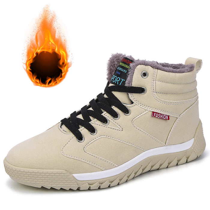 Zapatos de algodón de caña alta, ligeros, cálidos, informales, de gran tamaño para hombre