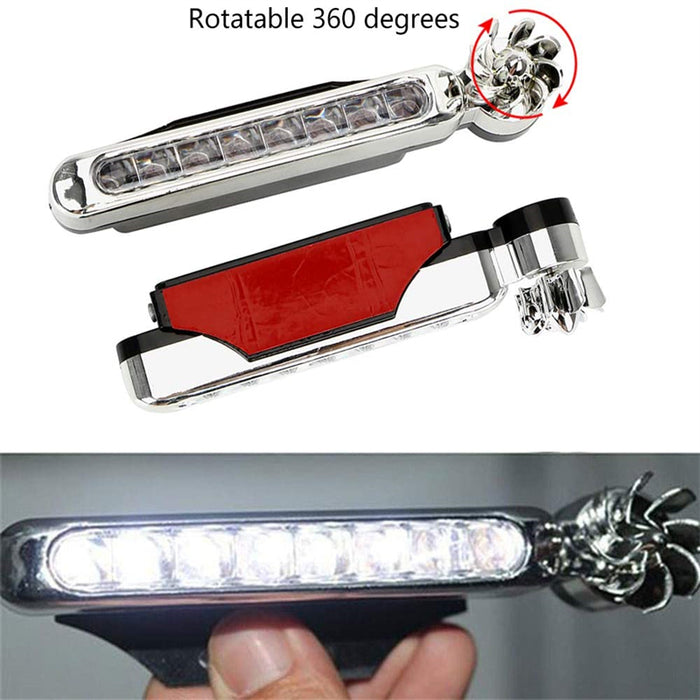 2 uds No necesita fuente de alimentación externa energía eólica luz de día LED coche DRL luz de conducción diurna tira de lámpara RGB motocicleta Stying