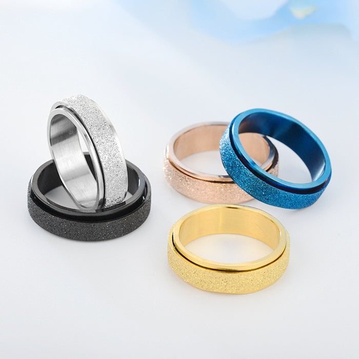Anillos de ansiedad giratorios, Color plateado arcoíris, alivia el estrés, anillos para mujeres y hombres
