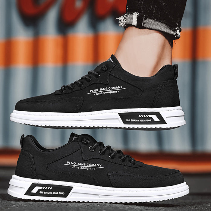 Zapatillas de deporte para hombre Zapatos de lona con plataforma con estampado de letras y cordones Deportes
