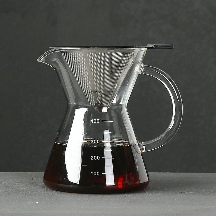 Cafetera de mano de cristal de 400ml.