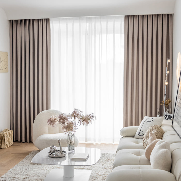 Cortinas de color sólido de grano de trigo para sala de estar y dormitorio
