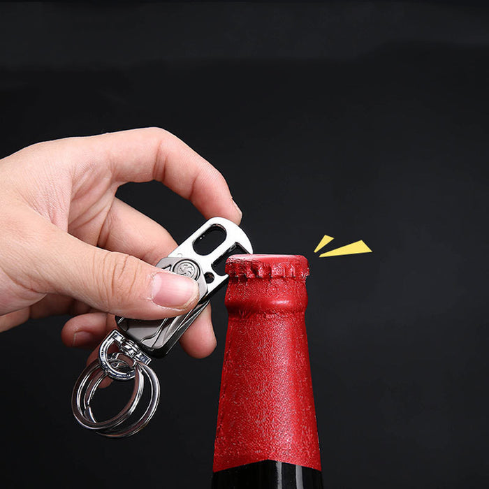 3 en 1 llavero del hilandero de la persona agitada con el abridor de botellas de cerveza colgante del llavero de la navaja de bolsillo