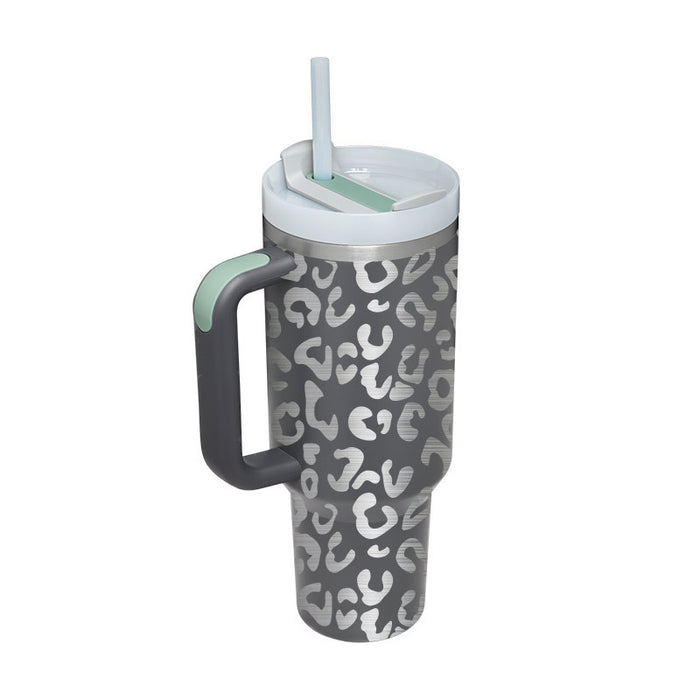 Halloween Thermobecher 1.2 Liter Strohhalm Kaffee Isolierung Tasse mit Griff Portable Auto Edelstahl Wasserflasche Große Kapazität Reisen BPA frei Thermobecher