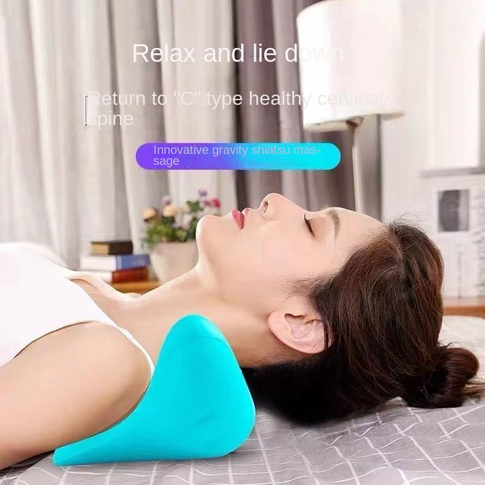 Almohada de masaje de columna cervical, masajeador de cuello de acupresión por gravedad, almohada de columna cervical, almohada de masaje de hombros y cuello, corrector de tracción para el hogar
