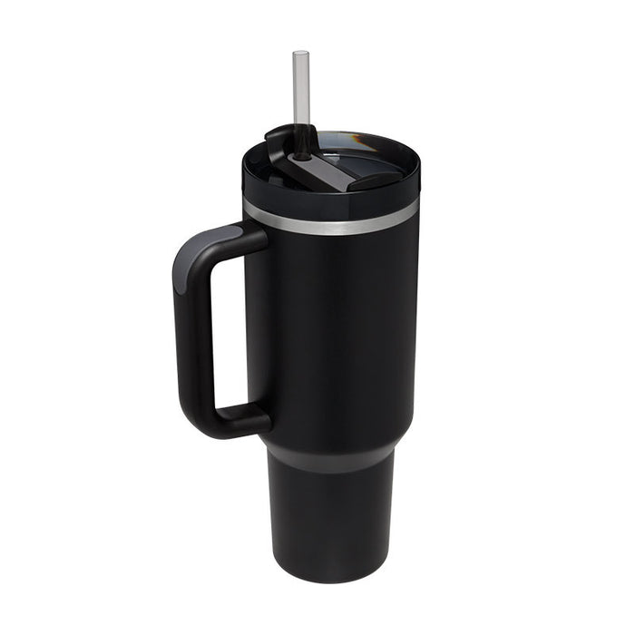 Halloween Thermobecher 1.2 Liter Strohhalm Kaffee Isolierung Tasse mit Griff Portable Auto Edelstahl Wasserflasche Große Kapazität Reisen BPA frei Thermobecher
