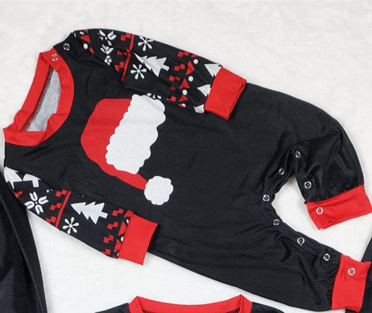 Nuovo set pigiama autunno e inverno Abbigliamento da casa Cappello natalizio Abito genitore-figlio stampato