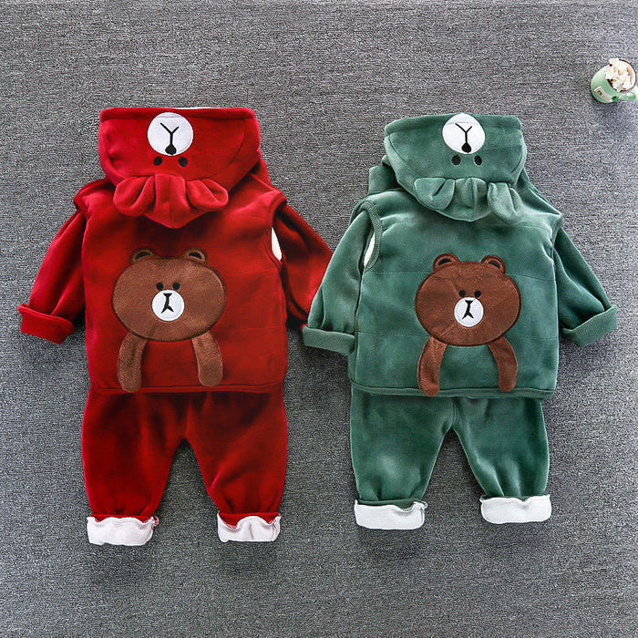 Conjunto de tres piezas de ropa de bebé para niños y niños.