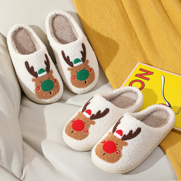 Schuhe für Zuhause, Hausschuhe, Elch, weich, gemütlich, Schlafzimmer-Slipper, Slip-on-Hausschuhe