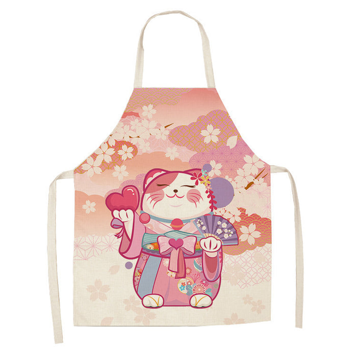 Mountain Japanese Ukiyo-painted Linen Apron