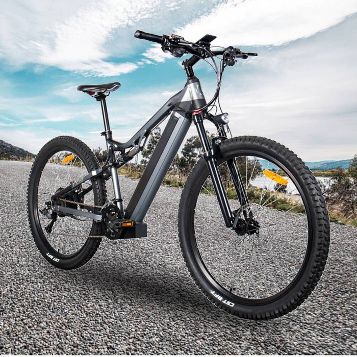 Bicicleta elétrica 500W Ebike 27,5 polegadas Mountain E-Bike 48V City EMTB 27 velocidades cinza - motor Bafang 500W
