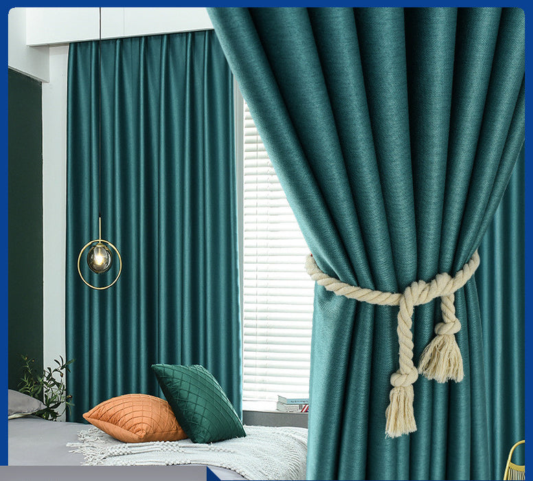 Cortina jacquard espessante de linho dupla face com alto sombreamento