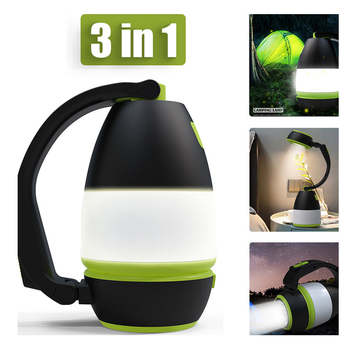 Lampada da tavolo multifunzionale 3 in1 Lampada da tenda a LED tre in uno Luce notturna per auto Torcia di emergenza pieghevole