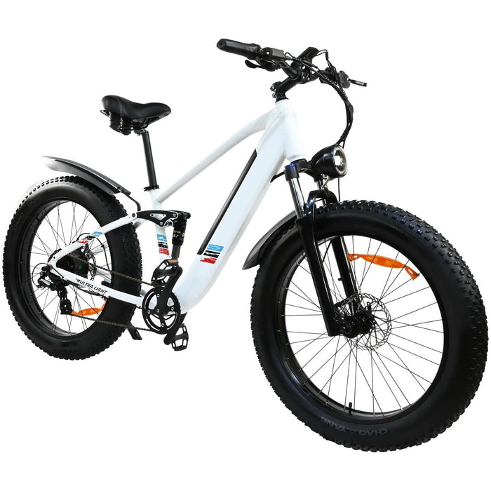 Bicicleta elétrica com motor de 500 W para adultos - bateria removível de velocidade de 25 MPH 48 V 12AH, bicicleta elétrica com pneu gordo de 26 polegadas
