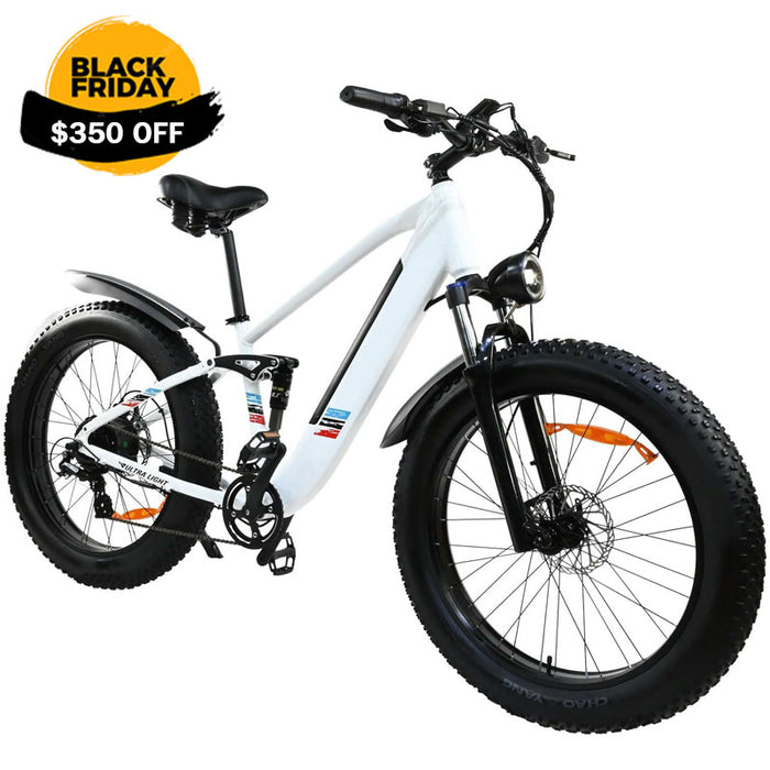 Bicicleta elétrica para adultos - motor de 500 W, bateria removível de velocidade de 25 MPH 48 V 12AH, bicicleta elétrica com pneu grosso de 26 polegadas, bicicleta de montanha alimentada por bateria de 8 velocidades