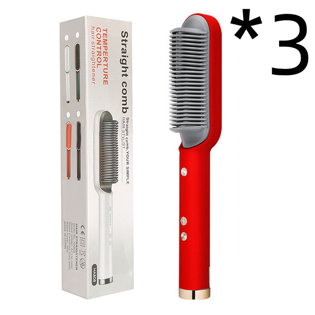 Neuer 2-in-1-Haarglätter mit heißem Kamm und negativem Ionen-Curling