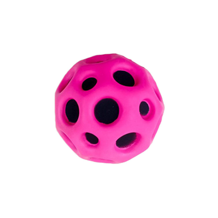 Bola con orificio para niños, pelota hinchable suave, anticaída, forma de luna, pelota hinchable porosa, juguete para interior y exterior, diseño ergonómico