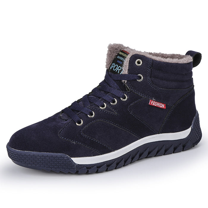 Zapatos de algodón de caña alta, ligeros, cálidos, informales, de gran tamaño para hombre