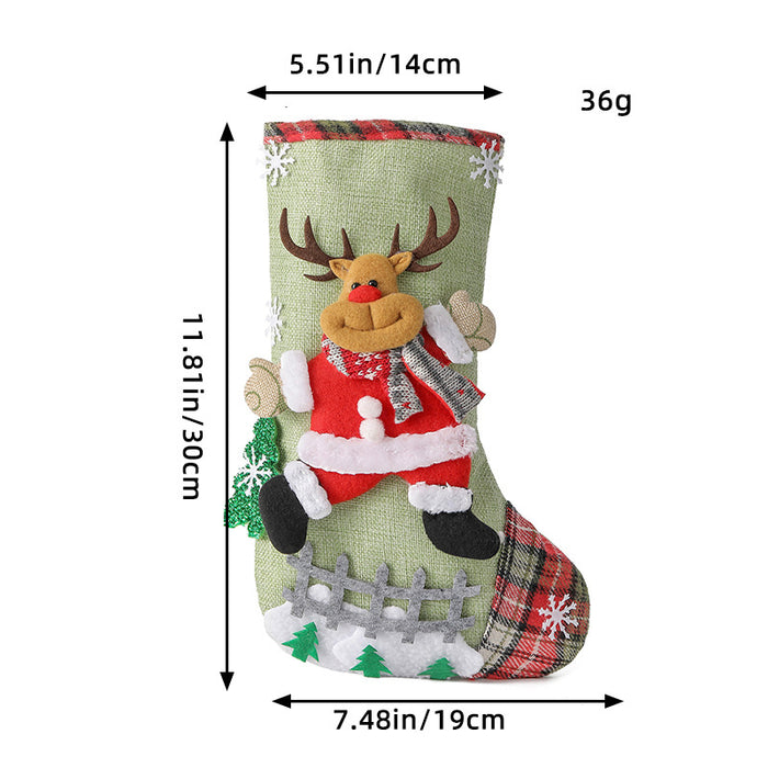 Adornos de bolsa de regalo de árbol de Navidad de lino