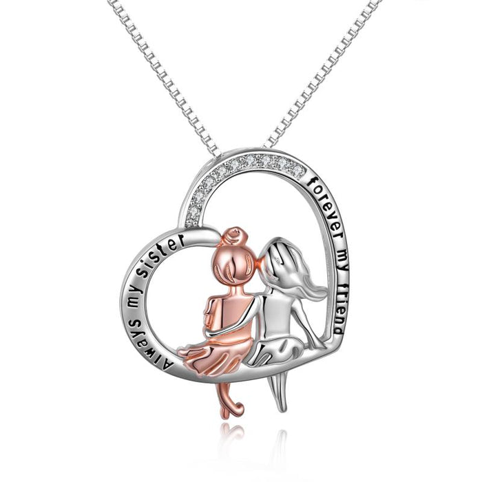 Sister Halskette Sterling Silber Schmuck Geschenke für Frauen