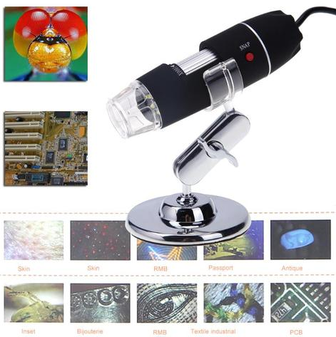 TRAGBARES USB DIGITALES ELEKTRONISCHES MIKROSKOP 8 LED LUPE 1000X VIDEO KAMERA REPARATURWERKZEUG USB GADGET