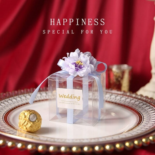 10 Teile/satz Hochzeit Geschenkbox 7x7 cm Quadratische Transparente PVC Box Candy