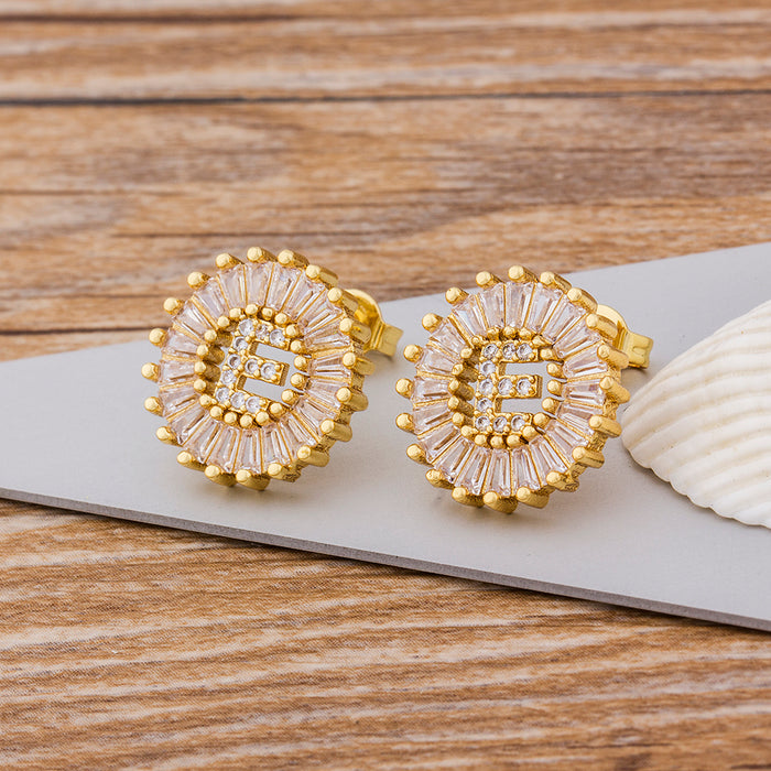 Mode Brief Ohrringe für Frauen Gold Ohrstecker Schmuck