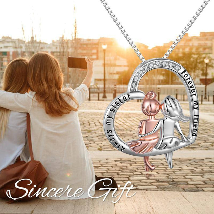 Sister Halskette Sterling Silber Schmuck Geschenke für Frauen