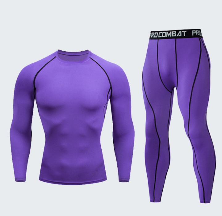 Fitnessanzug Herren Fitnessstudio Sportstrumpfhosen langärmelige Hose schnell trocknende Kleidung Basketball Trainingsgeräte Winter