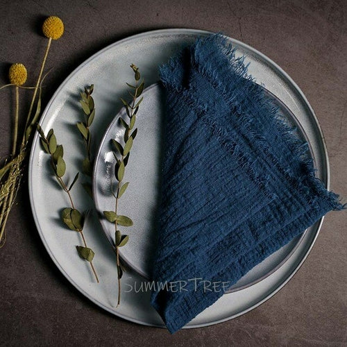 12 Stück Servietten Baumwollgaze 41 cm Serviette Musselin Geschirrtücher Abendessen Retro
