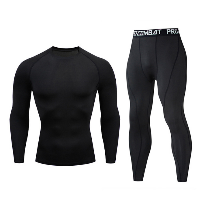Fitnessanzug Herren Fitnessstudio Sportstrumpfhosen langärmelige Hose schnell trocknende Kleidung Basketball Trainingsgeräte Winter