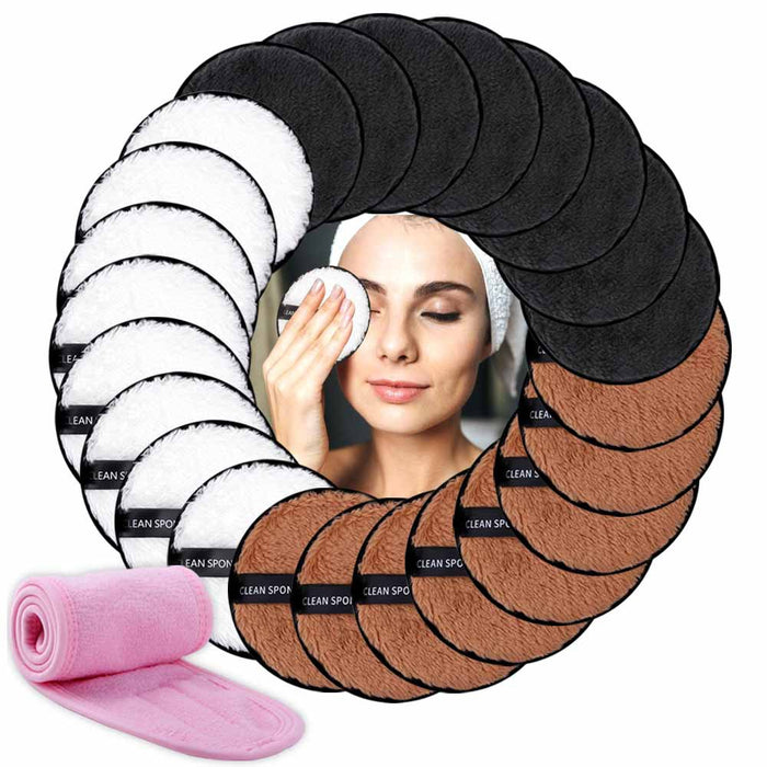 Handtuch Puff Makeup Gesicht-Haut-Pflege Gesicht-Stirnband 3pcs Spa