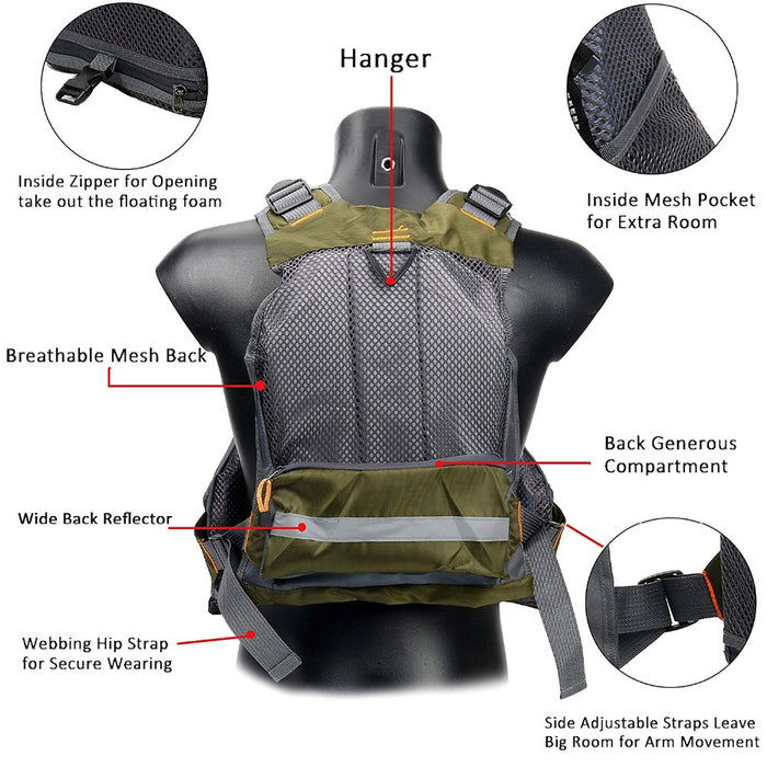 Fishing Outdoor Sports Flying Men Breathing Protection Jacket Safety Vest Survival Vest Utility Vest