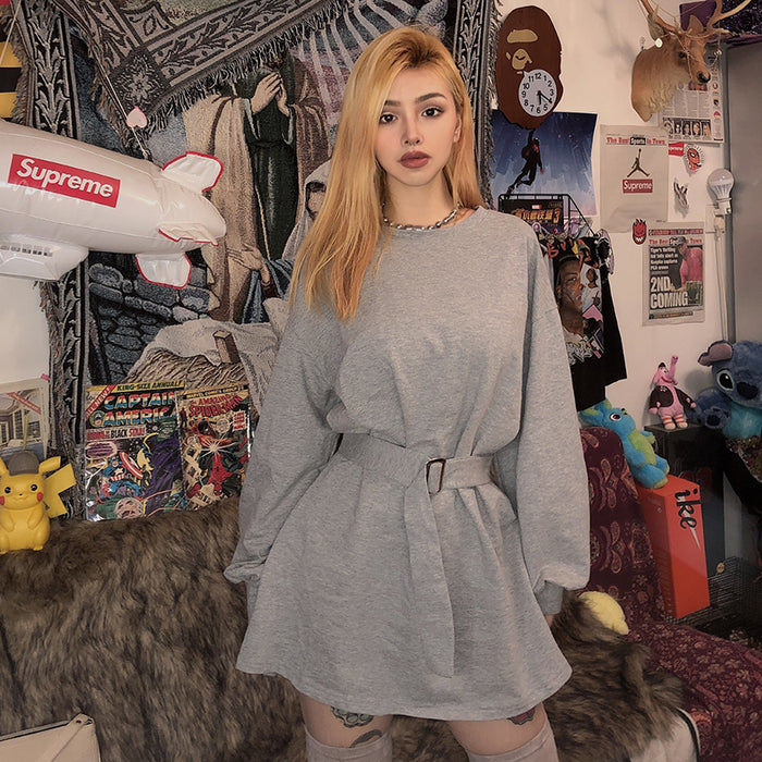 Long-sleeved dress qiu dong small person wears weekend