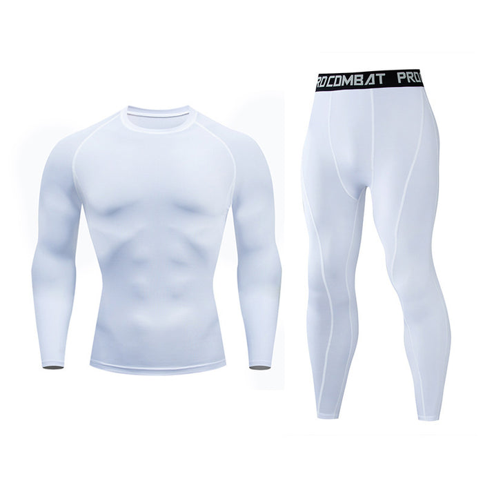 Fitnessanzug Herren Fitnessstudio Sportstrumpfhosen langärmelige Hose schnell trocknende Kleidung Basketball Trainingsgeräte Winter